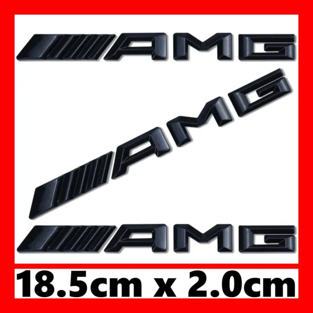 Für Mercedes AMG Schwarz Glanz Aufkleber Schriftzug Emblem Logo Sticker
