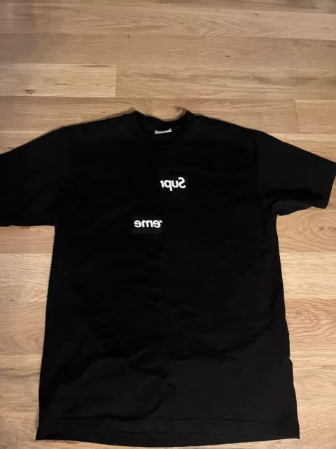 SUPREME CDG COMME Des Garcons Mens Split Box Logo Tee Size Medium FW18 149.99 PicClick
