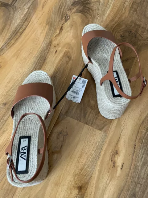 ZARA WOMEN TAN Jute PLATFORM WEDGE Brand New with Tags Sizes 6 39 7 40 49.99 PicClick UK