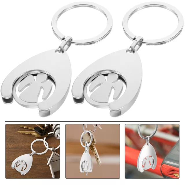 2pcs Tokens Coin Keychain Grocery Shopping Cart Token Key Ring Shopping Trolley