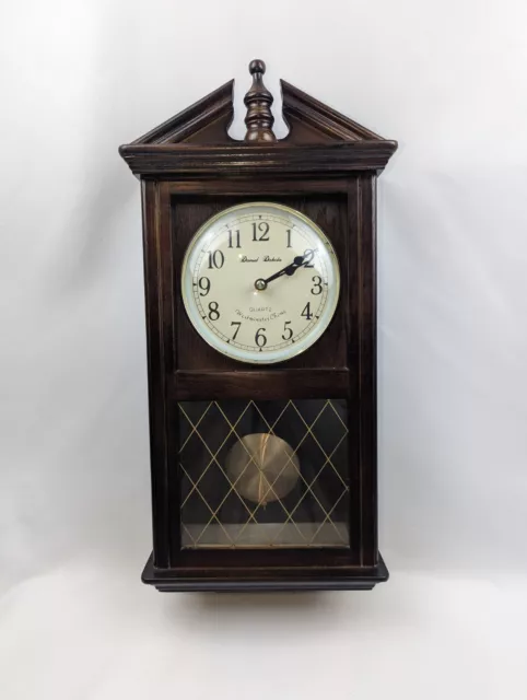 Vintage Solid Oak Daniel Dakota Quartz Wall Clock With Westminster Chimes