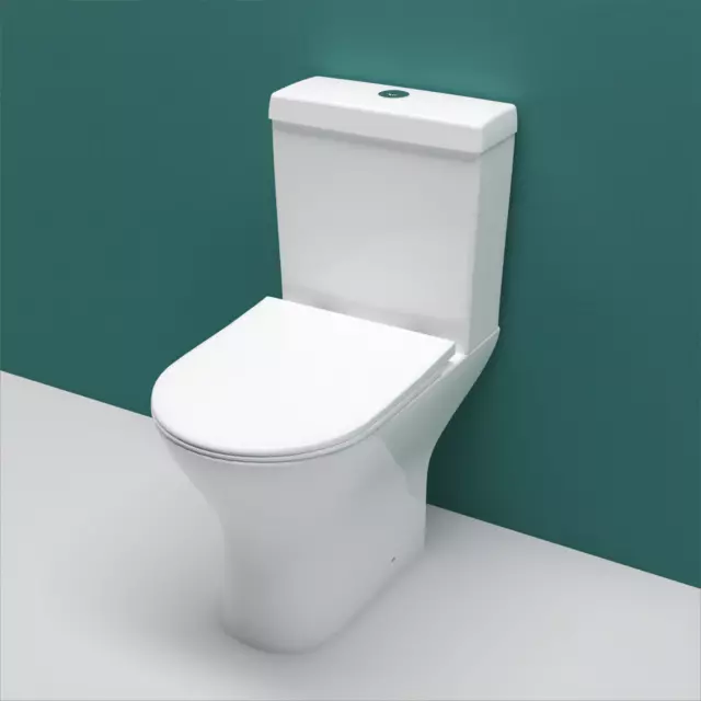 AICA Bathroom Close Coupled Toilet Slim Soft Close Seat Pan Short Projection WC