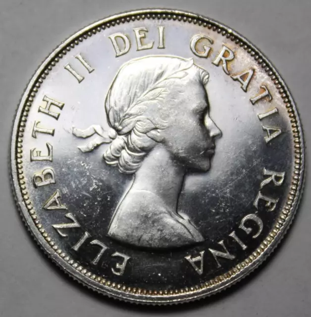 Canada 1953 Silver 50 Cents, Small Date NSF, Choice Uncirculated (Y398)