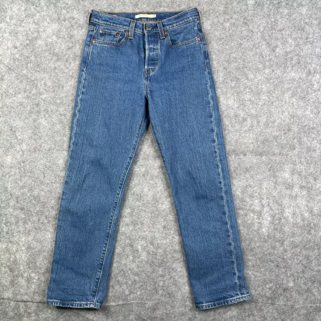 Levi's Premium Wedgie Straight Jeans Women's 25 Blue Big E Classic Wash Retro