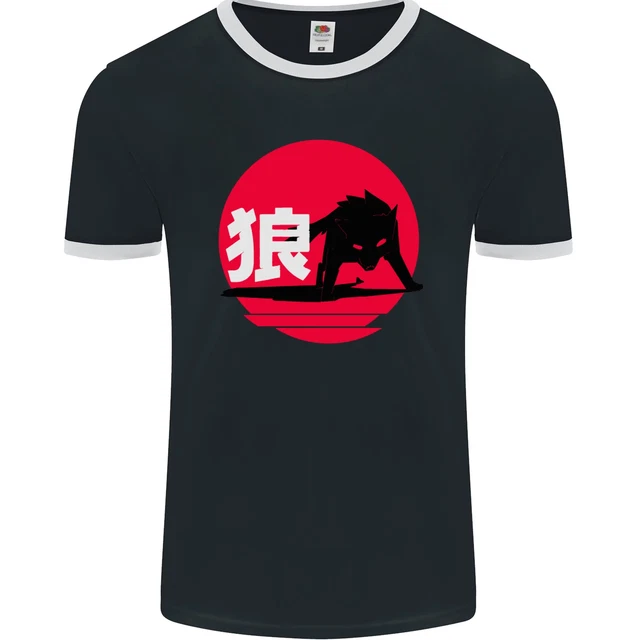 Japanese Wolf Japan Mens Ringer T-Shirt FotL