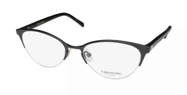 Vera Wang Luxe Aster Cateye/Butterfly Half-Rim Titanium Eyeglass Frame/Glasses