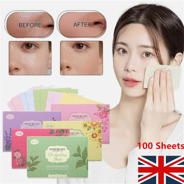 100X Facial Oil Control Absorption Sheet Tissue Face Blotting Paper Skin Grease