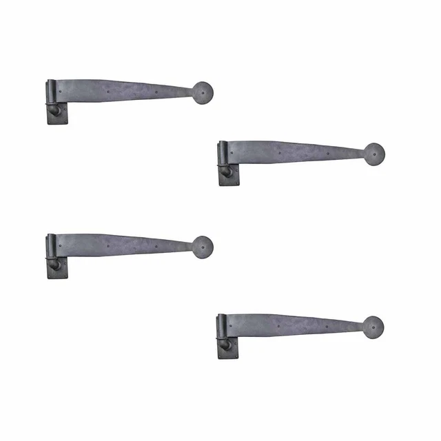 4 Bean Pintle Strap Door Hinge Wrought Iron 28" | Renovator's Supply