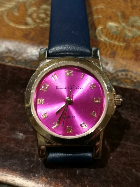 THOMAS CALVI LADIES Quartz Watch on Blue Leather Strap