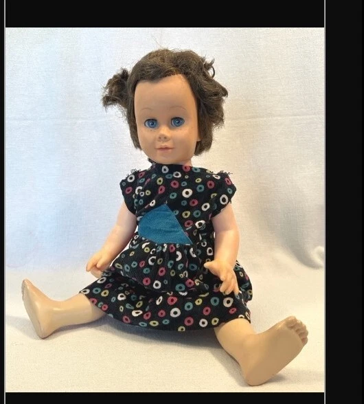 Vintage Chatty Cathy Plastic  DOLL By MATTEL &  CLOTHES & SUITCASE