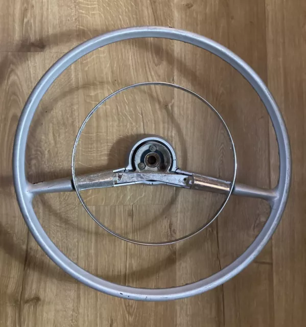 Vintage Original 1957 Chevy Chevrolet Belair 210 Silver Steering Wheel Driver