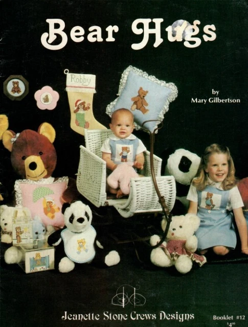 Bear Hugs for Counted Cross Stitch Jeanette Stone Crews Designs Booklet 12