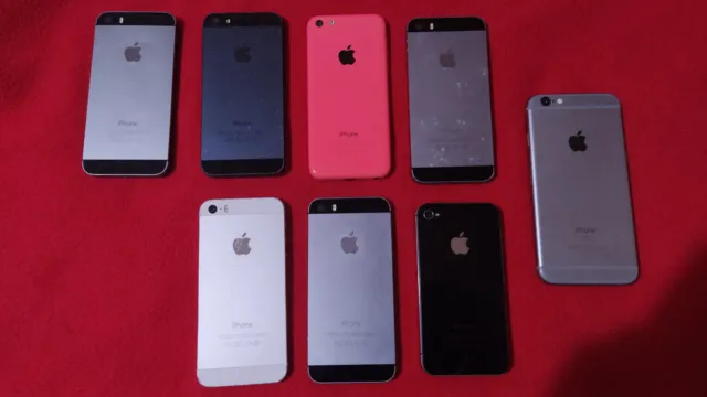 Job Lot 8 Apple iPhones 4S,5,5C,5S,6S Mobile Smartphones - Plz Read Description