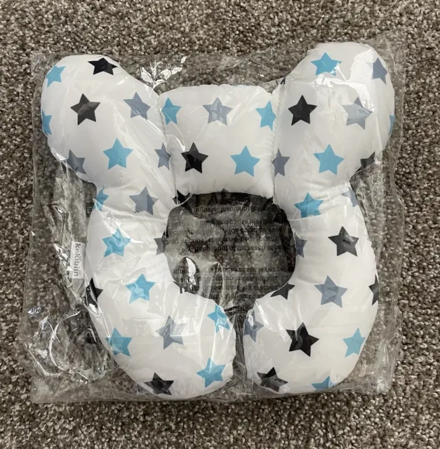 Kakiblin White and Blue Stars Neck Support Baby Travel Pillow