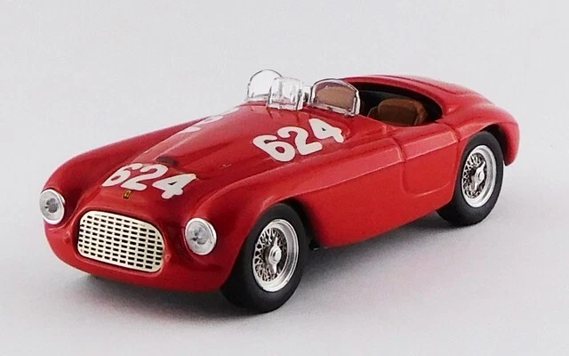 Hotwheels 1/18 Ferrari 166MM Barchetta Touring 1949 – Rouge, Mille Miglia, Modèle D'occasion Comme Neuf