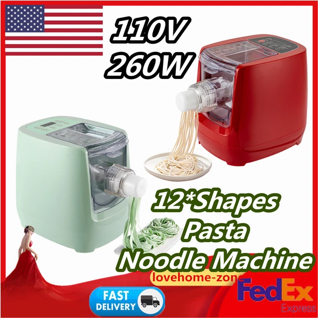 Electric Pasta Noodle Maker Red/Green 12*Shapes Automatic Homemade Pasta Machine