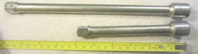 2 Craftsman 1/2" Dr,  10" & 6" socket ratchet Extensions, =V= tools,Vintage lot