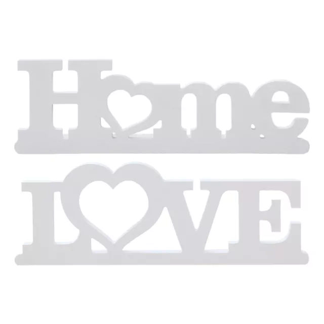 HOME Or LOVE Engraved White Decorative Sign Modern Letter Logo Table Ornament