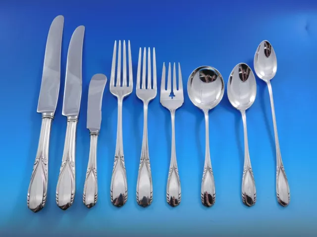 Polly Lawton by Manchester Sterling Silver Flatware Service 8 Set 80 pcs Dinner