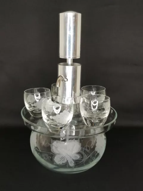 Likörset alt gebraucht Schnapspumpe originell Weißwasser Zisterne Pumpe 5 Gläser
