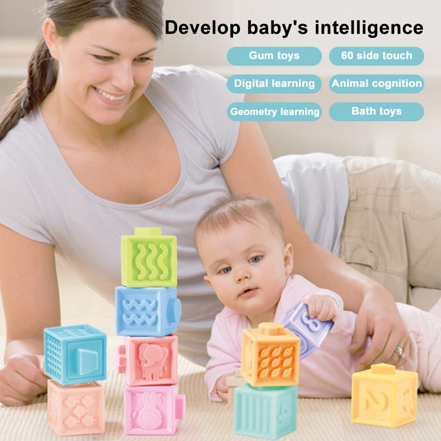 10Pcs Baby Soft Stacking Blocks Toddler Building Blocks Montessori Sensory Tuqmr