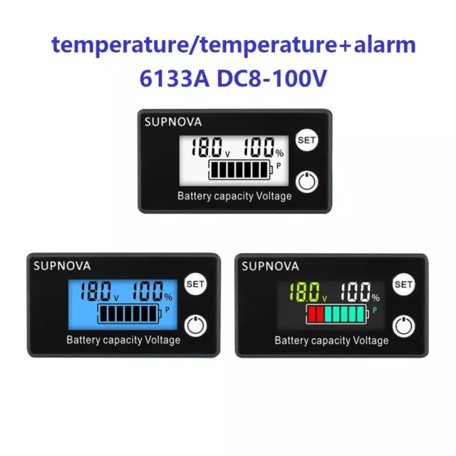 Lithium Battery Capacity Level Indicator DC 8V-100V Battery Tester Voltmeter