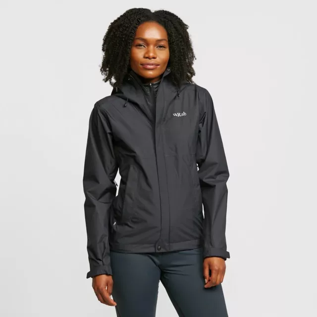 Rab Women's Downpour ECO Waterproof Jacket - Black - Size 10 - BNWT