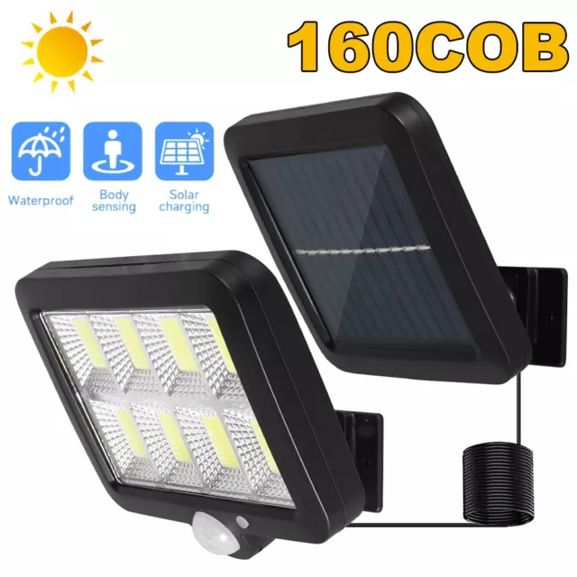 160 COB LED Solarlampen mit Bewegungsmelder für Außen,3 Modi Solarstrahler DE