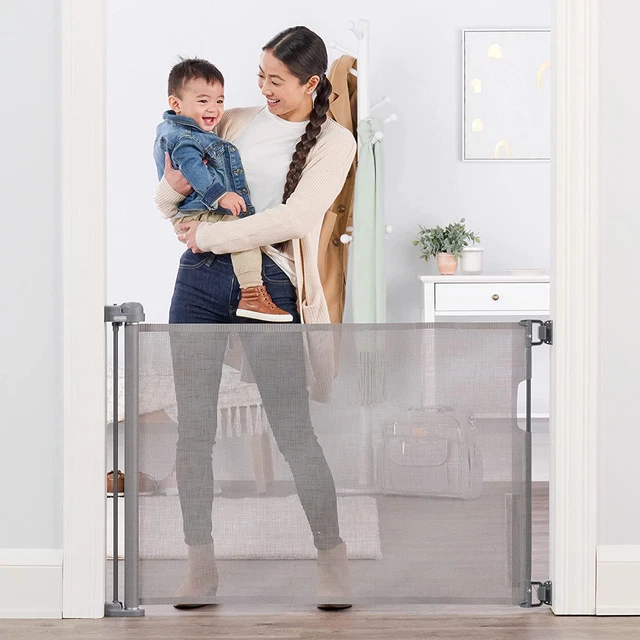 Puerta retráctil para bebé, se expande hasta 50" de ancho, incluye soportes de pared