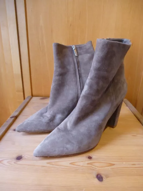 Gianvito Rossi grey suede boots 80mm 38.5 UK5.5