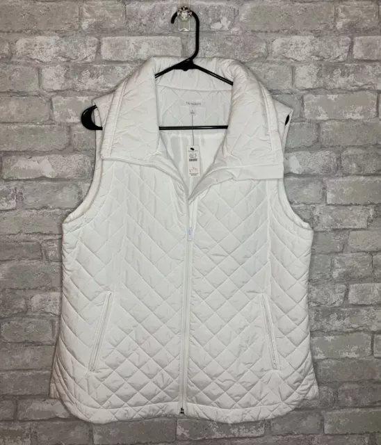 Talbots Womens Quilted Synthetic Down Vest size Large