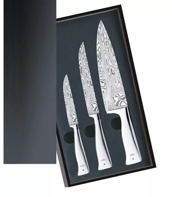 WMF Edition Grand Gourmet Damasteel Messer-Set - Edelstahl, 3-teilig