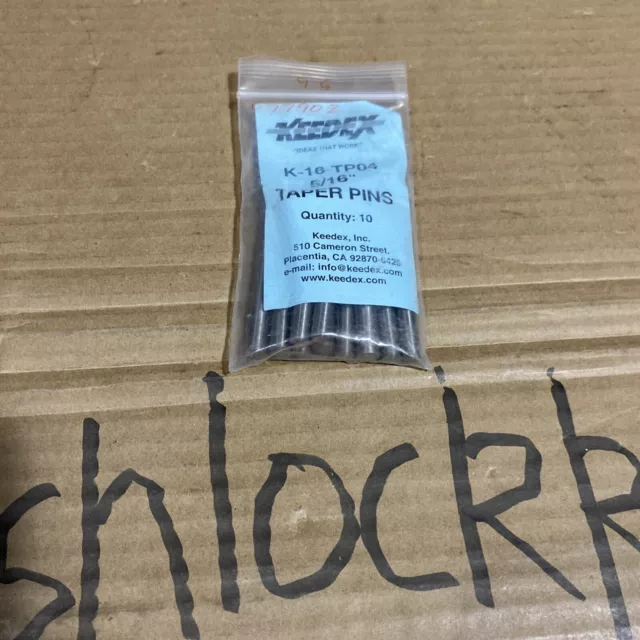 Brand New-Keedex K-16-TP04 5/16” Taper Pins(10)