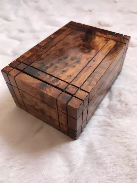 4"x3" Burl secret thuya wooden box,high quality thuya wood,magic opening box