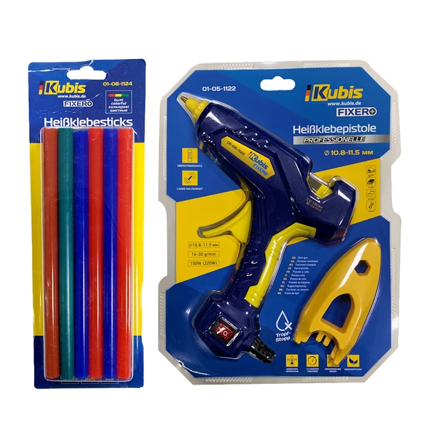 Juego de pistolas adhesivas 100 (220) W, 11,2 mm, 8-20 g/min, 190*C+12 barras adhesivas 11,2