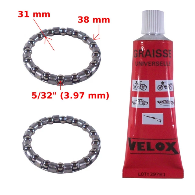 Lot De 2 Cages à Billes Pour Direction BMX - 15 Billes, 29mm X 38,5mm - Acier