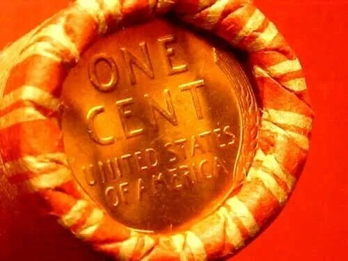 Tails /Tails Obw Bu++ Lincoln Wheat Penny Roll Year Unknown Old Vintage Wrapper