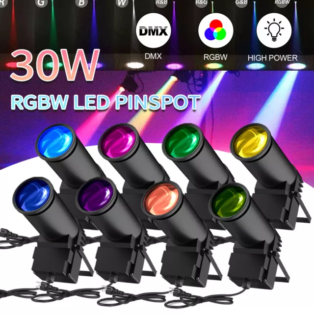 6x 30W RGBW LED Pinspot Discokugel Spot RGBW Bühnenlicht DMX Party Disco Effekte