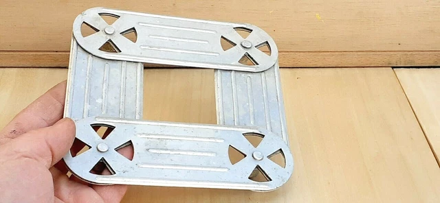 Dessous De Plat Ancien Pliable En Métal - Gris - Vintage Cuisine Déco