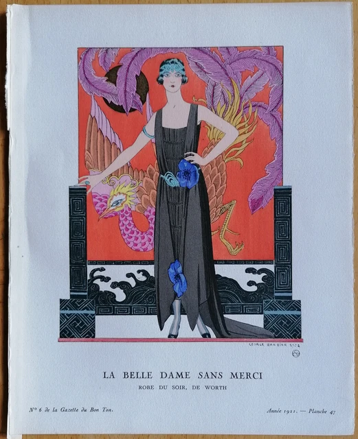 Art Deco Gazette de Bon Ton Pochoir La Belle Dame sans Merci George Barbier 1920 Art Deco Gazette de Bon Ton Pochoir La Belle Dame sans Merci George Barbier 1920