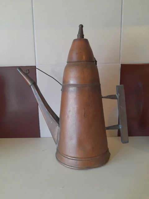 Bellissima antica teiera caffettiera Araba Dallah in rame Altezza 32 cm