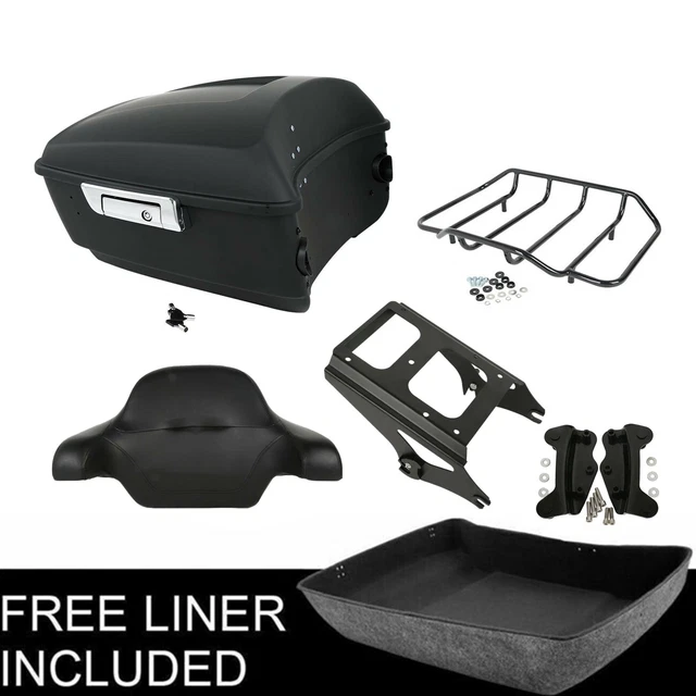 Matte King Trunk Backrest 2Up Rack Docking Fit For Harley Street Glide 09-13