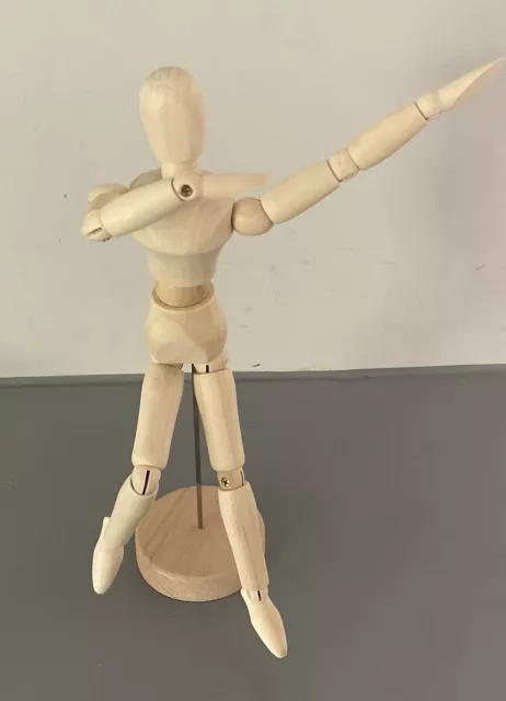 Künstler Holz Manikin Schaufensterpuppe bewegliche verstellbare Gliedmaßen menschlich 8 Zoll 22 CM UK