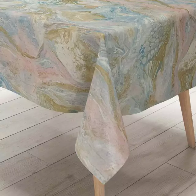 KEVKUS Nappe en Toile Cirée 01573-08 Marbré Bleu Clair Rose Carré Rond Oval