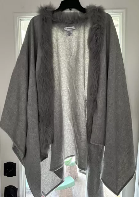 Sofia Cashmere Shawl Fur Grey One Size