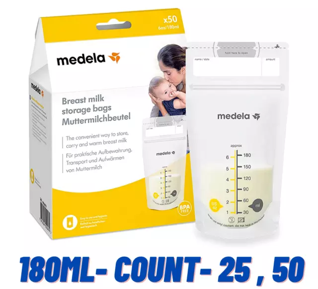 Bolsas de almacenamiento de leche materna Medela sin BPA 180 ml