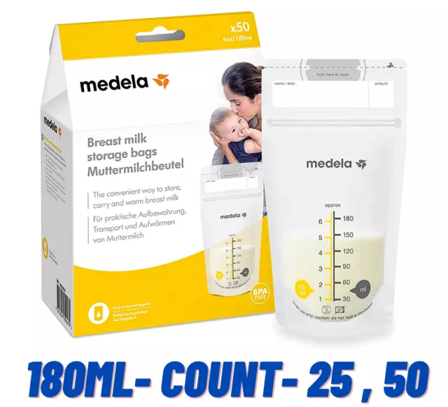 Medela Breast Milk Storage Bags-BPA-free breast milk collection pouches 180 ml