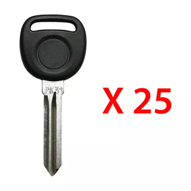 New Uncut Chipped Transponder key Replacement for GM PK3+ Z Keyway (25 Pack)