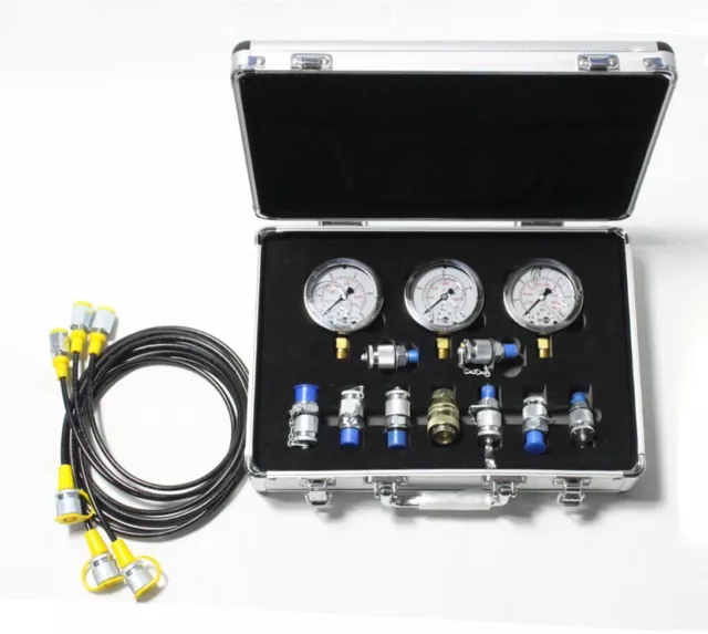 9 in 1 XZTK-60M Hydraulic Pressure Test Kit for Excavator,Pressure Guage