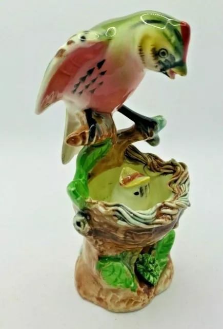 Vintage Ceramic Redprol Feed Baby Bird Nest  Figurine Hand Painted Japan NOS